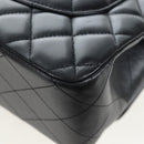 CHANEL Matelasse 30 Chain Shoulder Bag Lamb Skin Black Silver CC Auth 200505SAM-17