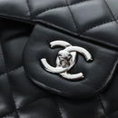 CHANEL Matelasse 30 Chain Shoulder Bag Lamb Skin Black Silver CC Auth 200505SAM-18