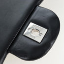 CHANEL Matelasse 30 Chain Shoulder Bag Lamb Skin Black Silver CC Auth 200505SAM-20