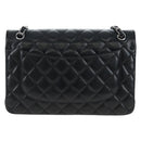 CHANEL Matelasse 30 Chain Shoulder Bag Lamb Skin Black Silver CC Auth 200505SAM-2