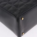 CHANEL Choco Bar Shoulder Bag Lamb Skin Black Gold CC Auth 200511V-10
