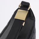 CHANEL Choco Bar Shoulder Bag Lamb Skin Black Gold CC Auth 200511V-14