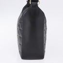 CHANEL Choco Bar Shoulder Bag Lamb Skin Black Gold CC Auth 200511V-5