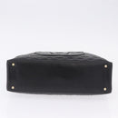 CHANEL Choco Bar Shoulder Bag Lamb Skin Black Gold CC Auth 200511V-9
