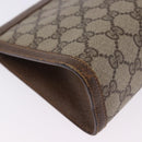 GUCCI GG Supreme Web Sherry Line Clutch Bag PVC Beige Gold 89 01 032 Auth 200512-10