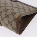 GUCCI GG Supreme Web Sherry Line Clutch Bag PVC Beige Gold 89 01 032 Auth 200512-11
