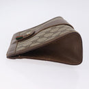 GUCCI GG Supreme Web Sherry Line Clutch Bag PVC Beige Gold 89 01 032 Auth 200512-5