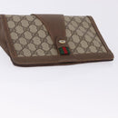 GUCCI GG Supreme Web Sherry Line Clutch Bag PVC Beige Gold 89 01 032 Auth 200512-6
