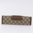 GUCCI GG Supreme Web Sherry Line Clutch Bag PVC Beige Gold 89 01 032 Auth 200512-7