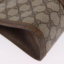 GUCCI GG Supreme Web Sherry Line Clutch Bag PVC Beige Gold 89 01 032 Auth 200512-8
