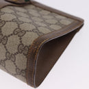 GUCCI GG Supreme Web Sherry Line Clutch Bag PVC Beige Gold 89 01 032 Auth 200512-9