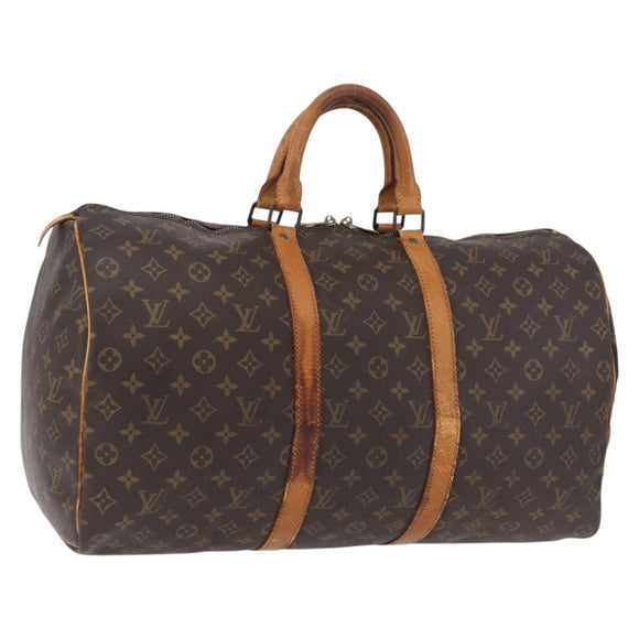 LOUIS VUITTON Monogram Keepall 50 Boston Bag M41426 LV Auth 200517