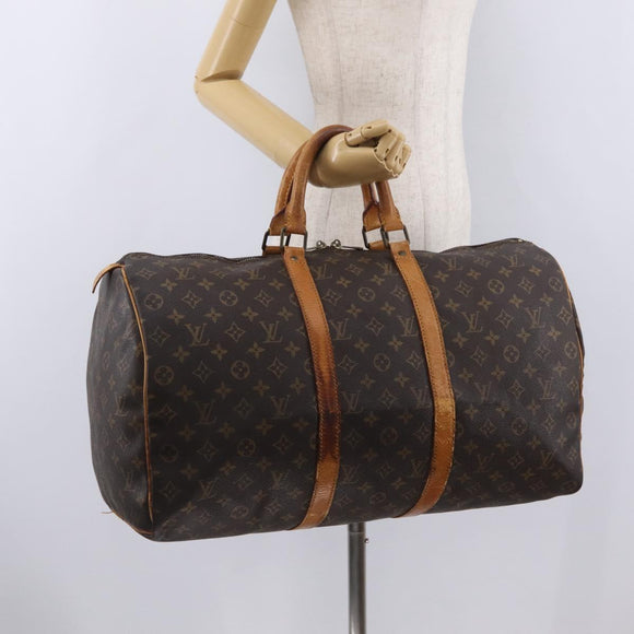 LOUIS VUITTON Monogram Keepall 50 Boston Bag M41426 LV Auth 200517