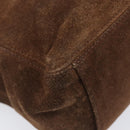 CHANEL Chain Tote Bag Suede Brown CC Auth 200525-11