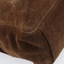CHANEL Chain Tote Bag Suede Brown CC Auth 200525-13