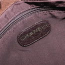 CHANEL Chain Tote Bag Suede Brown CC Auth 200525-15