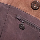 CHANEL Chain Tote Bag Suede Brown CC Auth 200525-19