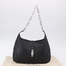 GUCCI Jackie Chain Shoulder Bag Leather Black Silver 001 4015 Auth 200526V-25
