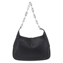 GUCCI Jackie Chain Shoulder Bag Leather Black Silver 001 4015 Auth 200526V-3