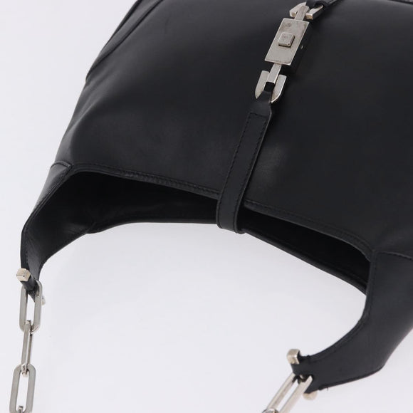 GUCCI Jackie Chain Shoulder Bag Leather Black Silver 001 4015 Auth 200526V