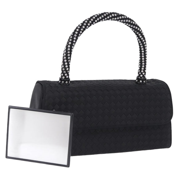 BOTTEGA VENETA INTRECCIATO Hand Bag Nylon Black Silver Auth 200527M