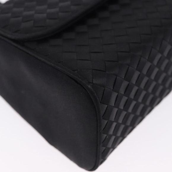 BOTTEGA VENETA INTRECCIATO Hand Bag Nylon Black Silver Auth 200527M