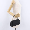 BOTTEGA VENETA INTRECCIATO Hand Bag Nylon Black Silver Auth 200527M-24