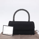 BOTTEGA VENETA INTRECCIATO Hand Bag Nylon Black Silver Auth 200527M-12