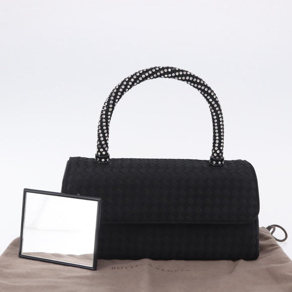 BOTTEGA VENETA INTRECCIATO Hand Bag Nylon Black Silver Auth 200527M