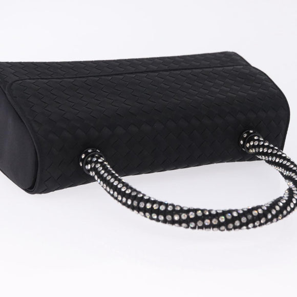 BOTTEGA VENETA INTRECCIATO Hand Bag Nylon Black Silver Auth 200527M