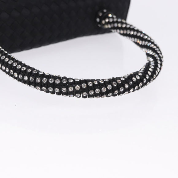 BOTTEGA VENETA INTRECCIATO Hand Bag Nylon Black Silver Auth 200527M