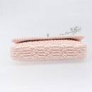 Miu Miu Matelasse Bijoux Chain Shoulder Bag Satin Pink Silver Auth 200528V-10