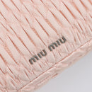 Miu Miu Matelasse Bijoux Chain Shoulder Bag Satin Pink Silver Auth 200528V-15
