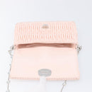 Miu Miu Matelasse Bijoux Chain Shoulder Bag Satin Pink Silver Auth 200528V-17