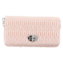 Miu Miu Matelasse Bijoux Chain Shoulder Bag Satin Pink Silver Auth 200528V-2