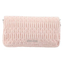 Miu Miu Matelasse Bijoux Chain Shoulder Bag Satin Pink Silver Auth 200528V-3