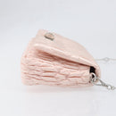 Miu Miu Matelasse Bijoux Chain Shoulder Bag Satin Pink Silver Auth 200528V-4