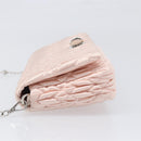 Miu Miu Matelasse Bijoux Chain Shoulder Bag Satin Pink Silver Auth 200528V-5