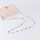 Miu Miu Matelasse Bijoux Chain Shoulder Bag Satin Pink Silver Auth 200528V-7