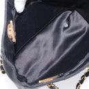 CHANEL Matelasse Chain Shoulder Bag Satin Black Gold CC Auth 200529V-17