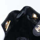 CHANEL Matelasse Chain Shoulder Bag Satin Black Gold CC Auth 200529V-20