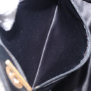 CHANEL Matelasse Chain Shoulder Bag Satin Black Gold CC Auth 200529V-22