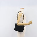 CHANEL Matelasse Chain Shoulder Bag Satin Black Gold CC Auth 200529V-26