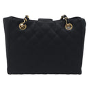 CHANEL Matelasse Chain Shoulder Bag Satin Black Gold CC Auth 200529V-3