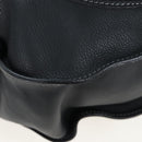 Chloe Marcie Shoulder Bag Leather Black Gold Auth 200530V-12