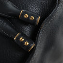 Chloe Marcie Shoulder Bag Leather Black Gold Auth 200530V-15