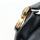 Chloe Marcie Shoulder Bag Leather Black Gold Auth 200530V-16