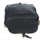 Chloe Marcie Shoulder Bag Leather Black Gold Auth 200530V-17