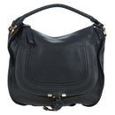 Chloe Marcie Shoulder Bag Leather Black Gold Auth 200530V-2