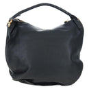 Chloe Marcie Shoulder Bag Leather Black Gold Auth 200530V-3